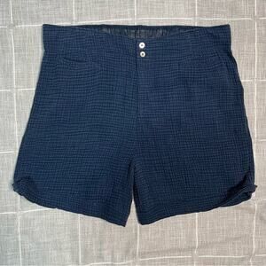 Soft Surroundings 2X Blue 100% Cotton Gauze Bermuda Shorts Crinkle Beach